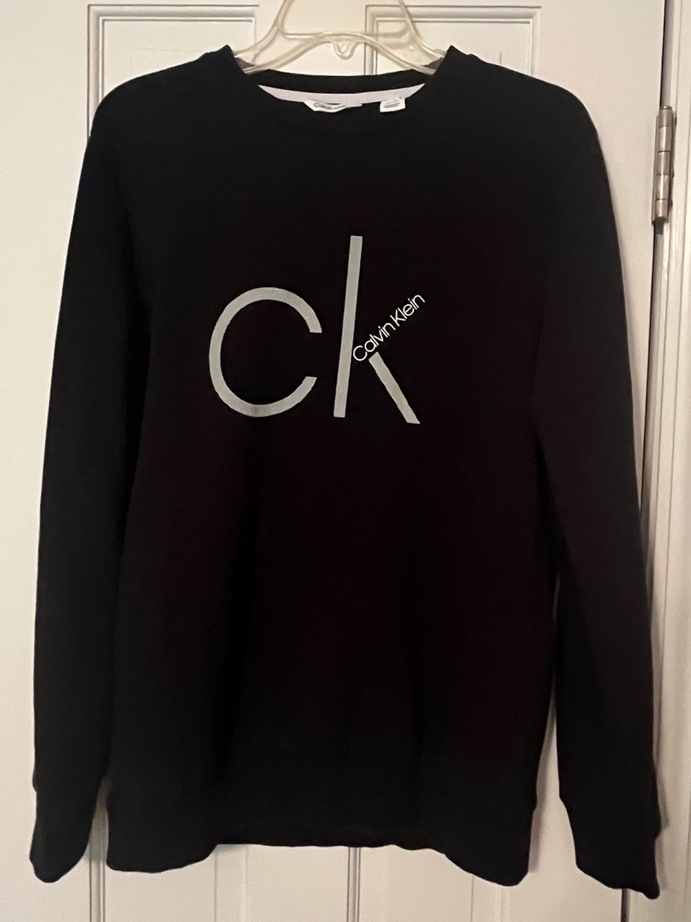 Calvin Klein Black Sweatshirt with Silver CK Logo